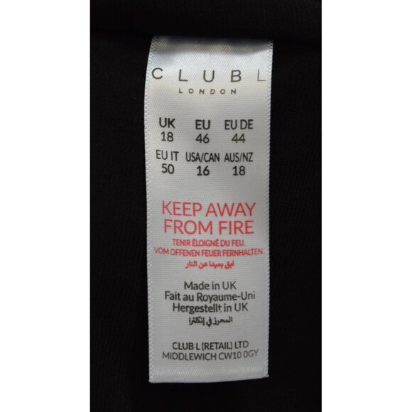 CLUB L LONDON ELODIE BLACK ASYMMETRIC BARDOT RUCHED MIDI DRESS - Picture 9 of 10